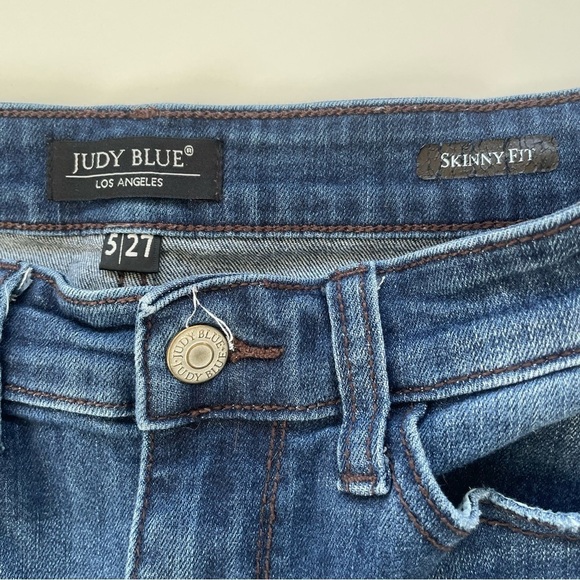 Judy Blue Jean Women's Baby City Slit Hem High Rise Skinny Jeans Size 5 or 27 - Picture 6 of 11